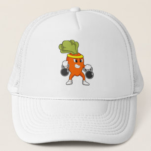 Wortel op fitness met paraplu's trucker pet