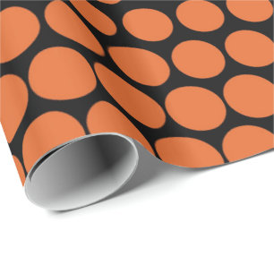 Wortel Oranje Polka Dot Modern Black Cadeaupapier