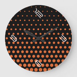 Wortel Oranje Polka Dot Modern Black Grote Klok