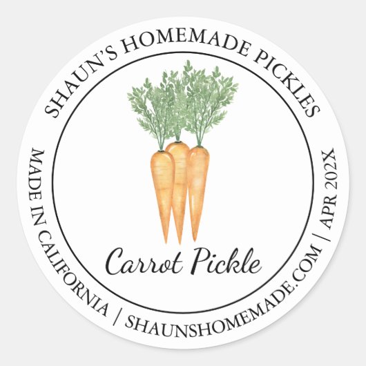 Wortel Pickle Modern label (Voorkant)