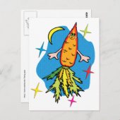 Wortel Raket Ship Funny Briefkaart (Voorkant / Achterkant)