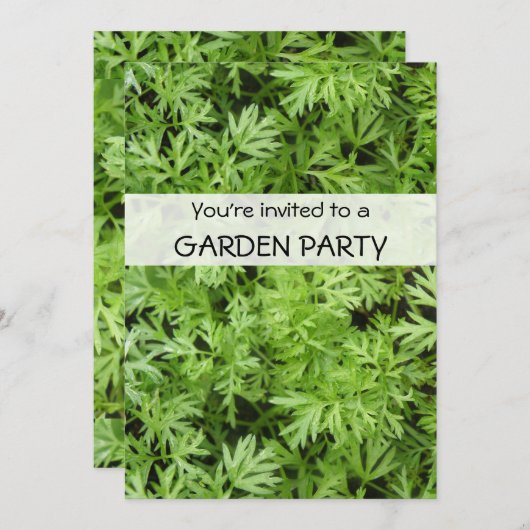 Wortel Topjes Custom Tuin Feest Invites Kaart (Voorkant / Achterkant)