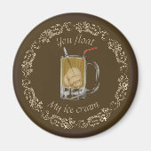 Wortelbier drijft ouderwets bruin goud magneet (Voorkant)