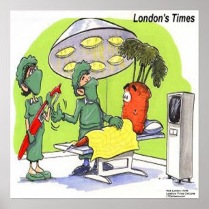 Wortelchirurgie Grappige Cartoonposter Poster