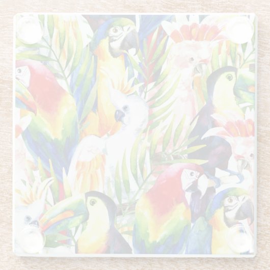 Wortelen en palmbladeren glazen onderzetter (Achterkant)