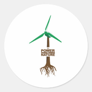 Wortels van groene energie ronde sticker