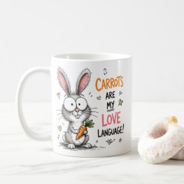 Wortels Zijn Mijn Liefdestaal Schattige Konijn Kin Koffiemok