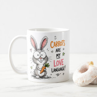 Wortels Zijn Mijn Liefdestaal Schattige Konijn Kin Koffiemok