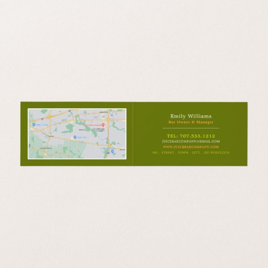 Wortelsap, sausbast, gedetailleerd visitekaartjes (Binnenkant ongevouwen)