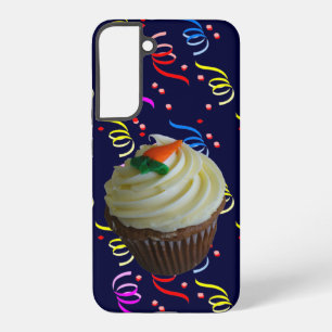 Worteltaart Cupcake & Confetti Blauw Samsung Galaxy Hoesje