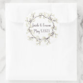 Wortende Band Wreath Ronde Sticker (Tas)