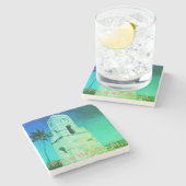 Worth Avenue Clock Tower - Palm Beach, FL Stenen Onderzetter (Zijkant)