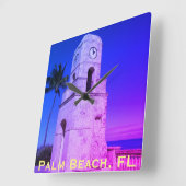 Worth Avenue Clock Tower - Palm Beach, Florida Vierkante Klok (Hoek)