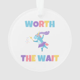 Worth the Wait Rainbow Unicorn New Baby - Adoptie Ornament