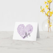 Worthy Heart (paars) 5-inch x 7-inch notecard Kaart (Gele Bloem)