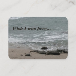 wou dat ik hier op het strand was visitekaartje