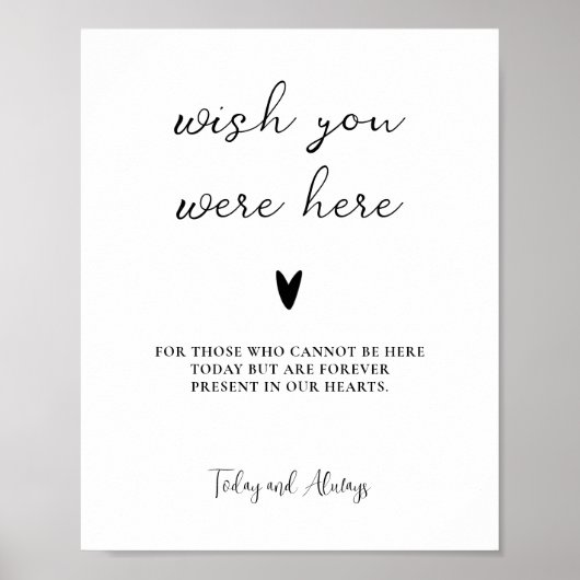 Wou dat je hier was in liefdevolle herinnering mod poster (Voorkant)