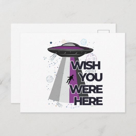 "Wou dat je hier was" UFO Briefkaart (Voorkant / Achterkant)