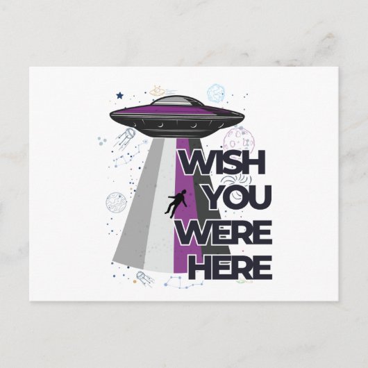 "Wou dat je hier was" UFO Briefkaart (Voorkant)