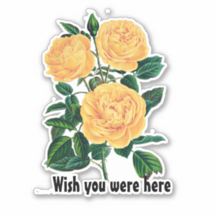 Wou dat je hier was, Yellow Roses design Sticker
