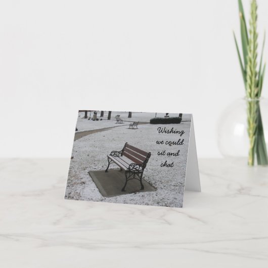 Wou dat we konden zitten en chatten feestdagen kaart (Voorkant)