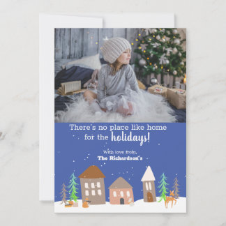 Woud Dieren Kersthuis In De Sneeuw Foto Feestdagenkaart