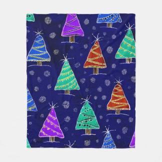 Woud van kerstbomen fleece deken