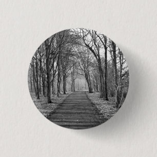 Woud, zwart en wit ronde button 3,2 cm