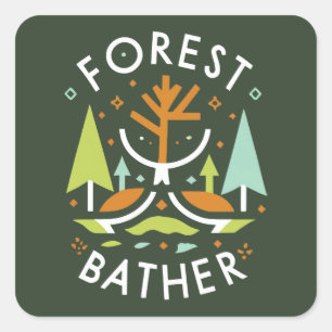 woudzwemmer vierkante sticker