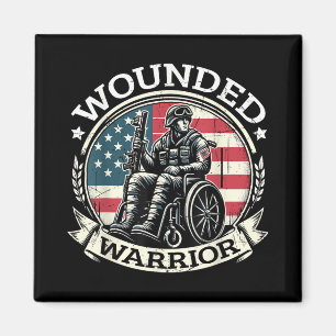 Wounded Warrior American Hero Veteran Military Cup Magneet