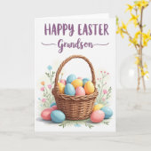 Woven Basket Easter Message Card Kaart (Gele Bloem)