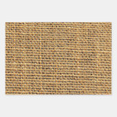 Woven Burlap Gift Wrap - Rustic Burlap Pattern Inpakpapier Vel (Voorkant 3)