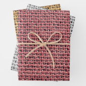 Woven Burlap Gift Wrap - Rustic Burlap Pattern Inpakpapier Vel (In situ)