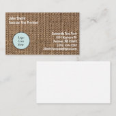 Woven Burlap look Hessian Jute Custom 7 Line Visitekaartje (Voorkant / Achterkant)