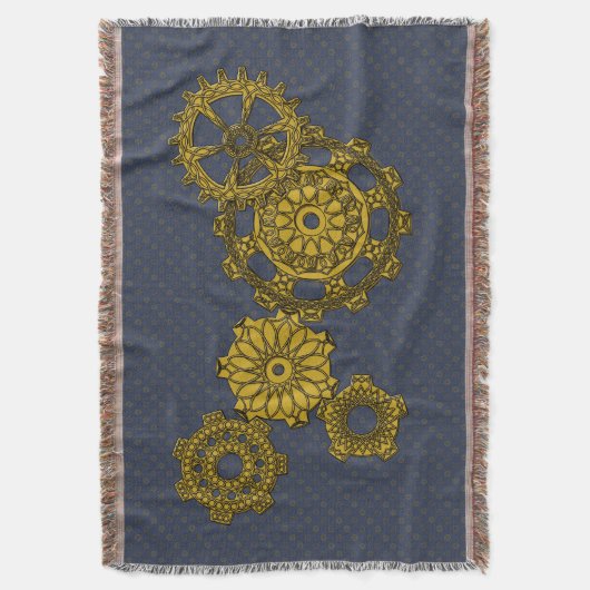 Woven Clockwork Throw Blanket Deken (Voorkant Verticaal)