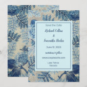 Woven Floral Wedding Save the Date (Voorkant / Achterkant)