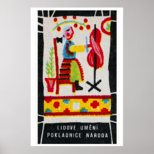 Woven Folk Art Luciferdoosje Print, Tsjechische Vi Poster