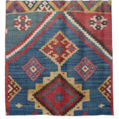 Woven Kilim Royal Blue Yellow Classic  Douchegordijn (Voorkant)