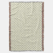 Woven Throw Blanket Stippen Black Cream Deken (Voorkant Verticaal)