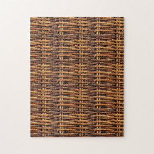 Woven Wicker Basket Pattern Jigzaag Puzzle Legpuzzel