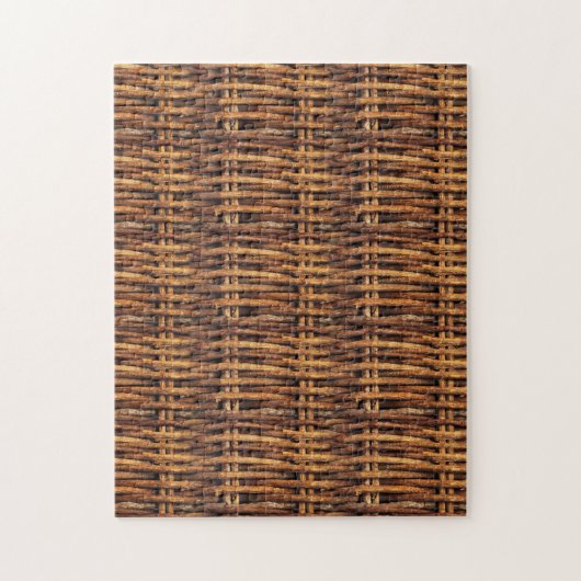 Woven Wicker Basket Pattern Jigzaag Puzzle Legpuzzel (Verticaal)