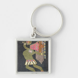 Woven wol danser met baton, Paracas tribe Sleutelhanger