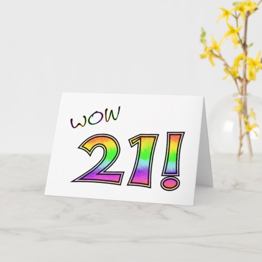 WOW 21E VERJAARDAG KAART (Gele Bloem)