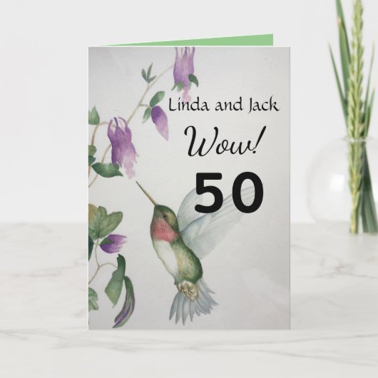 Wow! 50ste Jubileum jaar van de liefde tuin Kaart (Voorkant)