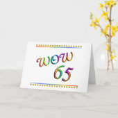 WOW 65e verjaardag - Grappige kaart (Gele Bloem)