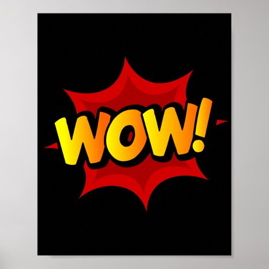Wow! Dynamic Pop Art Comic Uitroep Poster (Voorkant)