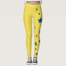 Wow! Geel en blauw Star Down Syndrome Leggings