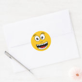Wow gele emoji ronde sticker (Envelop)