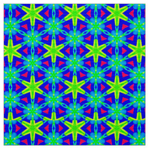 WOW! Gele rode groene blauwe sterren ~ Geometric Stof