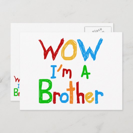 WOW Ik ben een Brother T-shirts en GIfts Briefkaart (Voorkant / Achterkant)